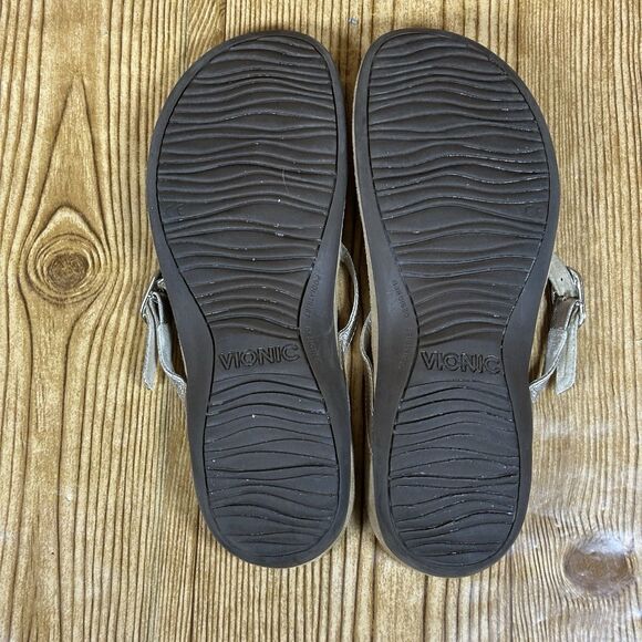 Vionic Ricci Orthaheel Womens Size 9 Gold Casual Slipper Flip Flop Thong Sandals - Picture 9 of 11